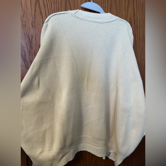 Free People Oversized Cream Tunic Sweater - Medium - Picture 9 of 12